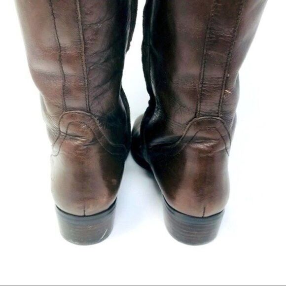 Ralph Lauren tall riding boots brown leather 6.5M equestrian - Picture 4 of 8
